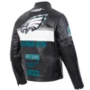 National Football League 2025 NFC East Philadelphia Eagles Leather Moto Jacket
