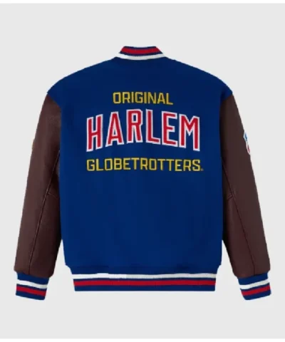 OVO Harlem Globetrotters Wool With Leather Sleeves Varsity Jacket