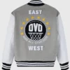 OVO NBA All-Star Gray Varsity Wool and Leather Jacket
