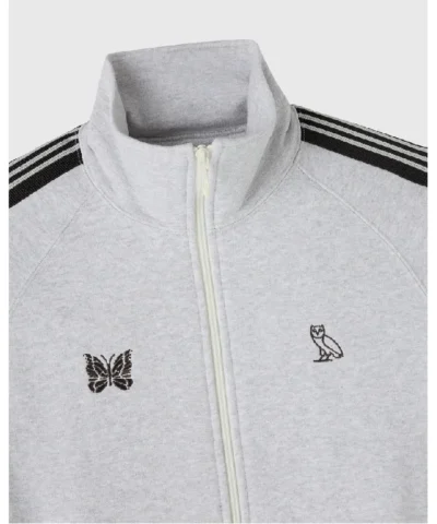 October’s Very Own x Needles 2026 Full-Zip Grey Fleece Track Jacket