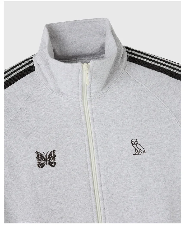 October’s Very Own x Needles 2026 Full-Zip Grey Fleece Track Jacket