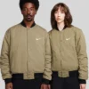 Order Nike x Stussy Reversible Black and Olive Green Bomber Jacket For Sale