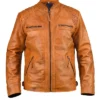 Order Now Ethan Distressed Waxed Leather Cafe Racer Jacket For Sale