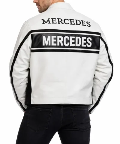 Order Now Mercedes-Benz White Genuine Leather Jacket 