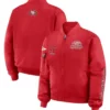 Order San Francisco 49ers Patch Scarlet Satin Bomber Full-Zip Jacket