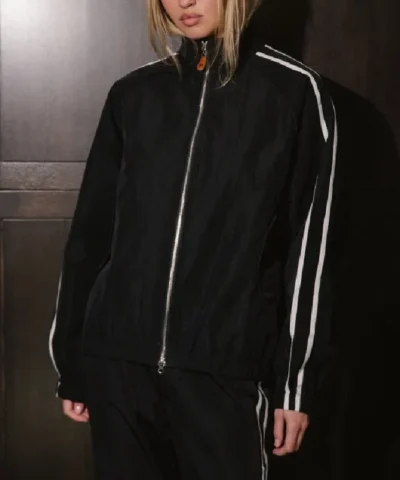 Parke 2026 Sport Striped Zip-Up Black Jacket