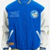 Parramatta Eels 1986 Premiers Wool with Leather Sleeves Blue and White Jacket 