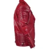 Red Real Leather Biker Style Jacket For Men