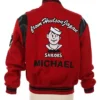 Sailors Michael Jackson Red Wool Varsity Jacket For Sale
