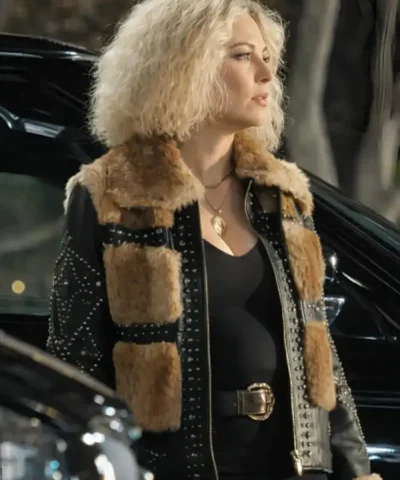 Salvador Carla Studded Leather Jacket