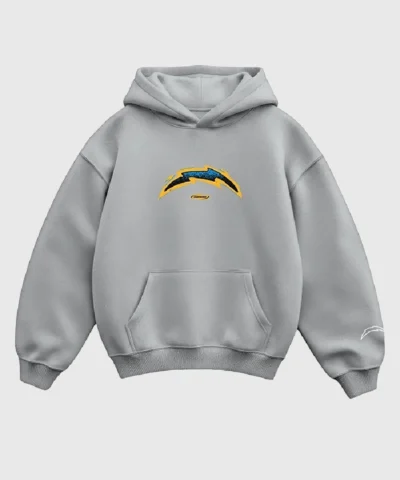 Seen x Chargers Vintage Voltage Graphic Grey Pullover Fleece Hoodie 