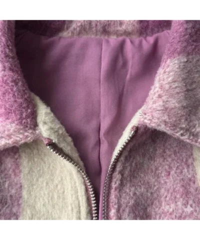 Shop Avec Les Filles Pink and Cream Jacket For Women