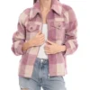 Shop Avec Les Filles Pink and Cream Plaid Jacket