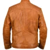 Shop Now Ethan Distressed Brown Waxed Leather Cafe Racer Jacket For Sale