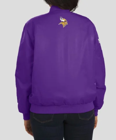 Shop Now Minnesota Vikings Purple Patch Full-Zip Bomber Jacket For Sale