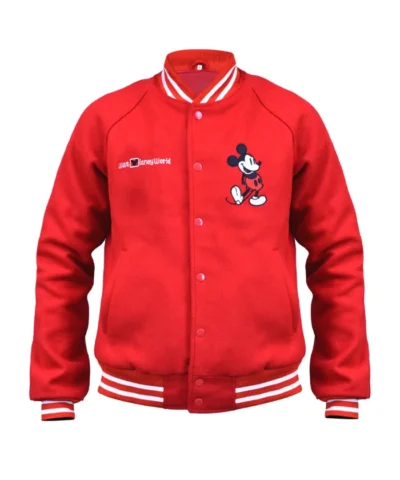 Shop Now Shop Disney World Mickey Mouse Red Varsity Bomber Jacket For Sale