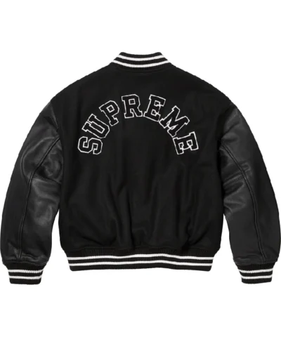 Shop Now Supreme Tiger Full Snap Black Wool Varsity Jacket