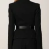 Shop Now Tina Casciani The Young and the Restless 2026 Riza Thomson Black Satin Panel Belted Jacket