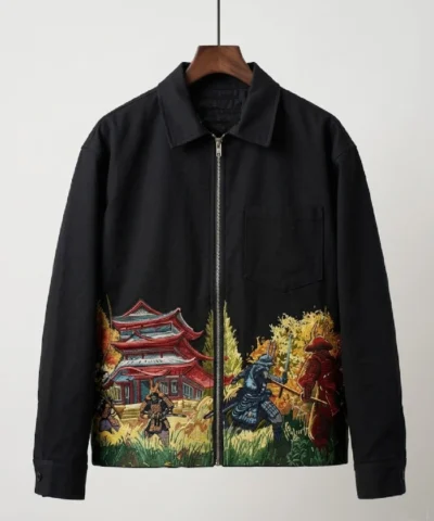 Shop Now Vescartes Edo Black Wool Bomber Jacket