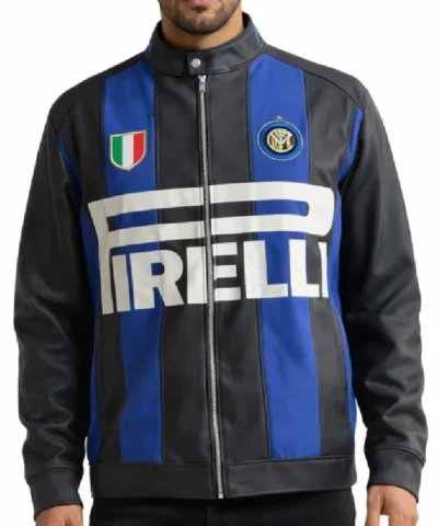 Shop Plateau x Inter Milan Black and Blue Zip-Up Jacket 
