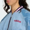 Shop SST Denim Graphic Blue Bomber Jacket