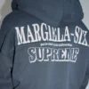 Shop Supreme x Maison Margiela Blue Fleece Hoodie