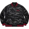 Shop Supreme x Thrasher Full-Snap Satin Varsity Bomber Jacket 