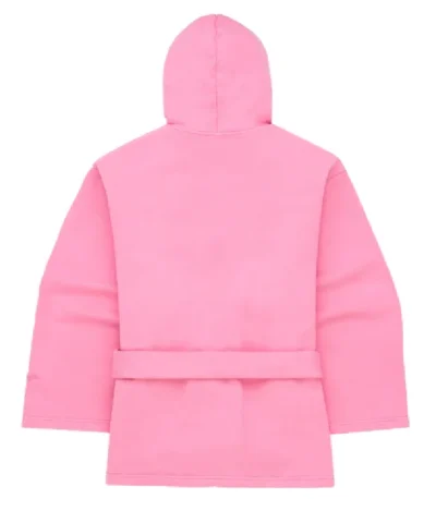 Skylrk Pink Short Belted and Hooded Robe 