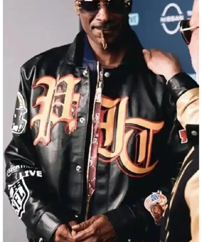 Snoop Dogg Jeff Hamilton Pittsburgh Steelers Black Leather Jacket