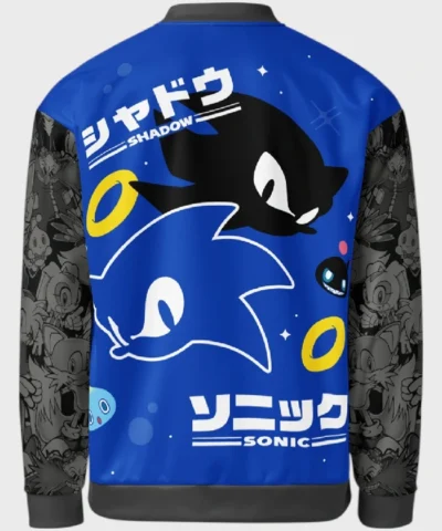 Sonic the Hedgehog Sonic Versus Shadow Graphic Bomber Jacket For Sale