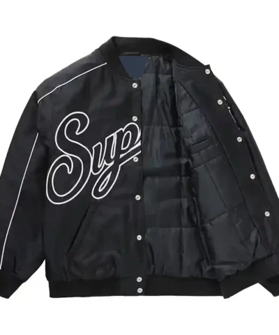 Supreme-Contrast-Black-Script-Varsity-Jacket