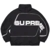 Supreme S Panelled Track Jacket in Black and White
