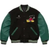 Supreme x Number Nine x Mickey Mouse Black and Green Wool Varsity Jacket