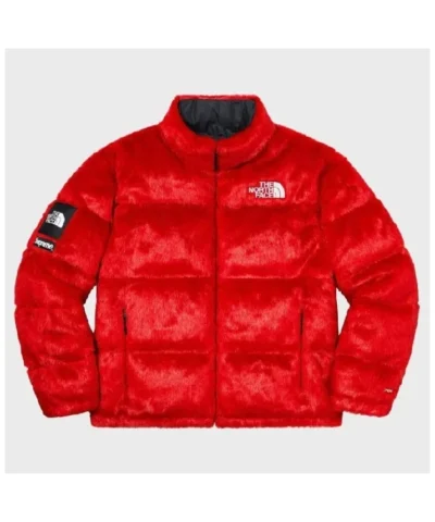 Supreme x The North Face Fur Nuptse Red Jacket
