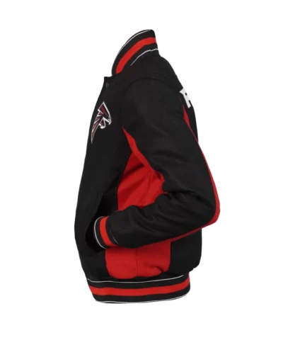 Team Atlanta Falcons Dewey Black Varsity Jacket for sale