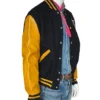 Teamsters Black and Gold Full-Snap Varsity Leather Jacket