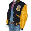 Teamsters Black and Gold Full-Snap Varsity Wool Jacket