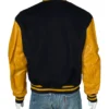 Teamsters Gold Full-Snap Varsity Wool and Leather Jacket