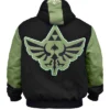 The Legend Of Zelda Hyrulian Crest Logo Green And Black Zipper Hoodie