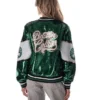 The Wild Collective Boston Celtics Sequin Bomber Kelly Green Full-Zip Jacket
