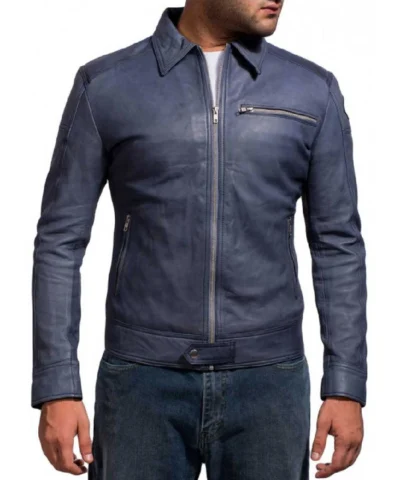 Tobey Marshall Need For Speed Aaron Blue Leather Jacket