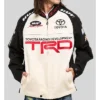 Toyota TRD Podium Co-Branded Logos and Contrast Paneling Black and White Cotton Twill Racing Jacket
