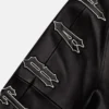 Trapstar X Avirex Icon Black Leather Bomber Jacket For Sale