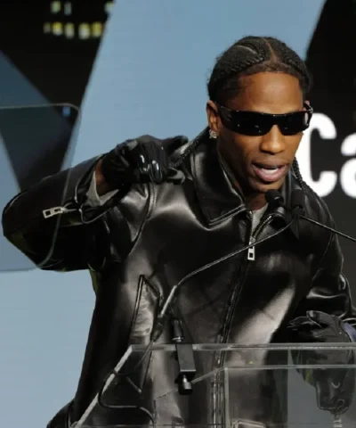 Travis Scott Fashion Scholarship Fund Annual Gala Leather Jacket