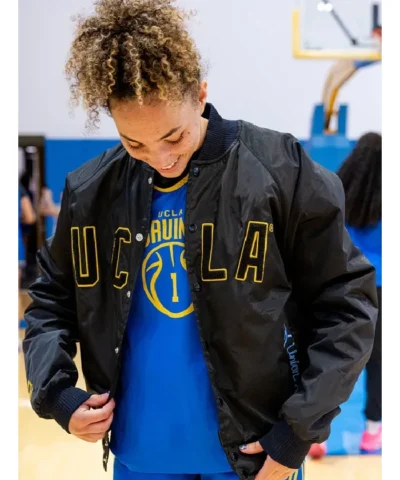 Union LA x Air Jordan 1 UCLA Bruins Black Satin Varsity Jacket