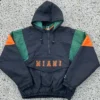 University of Miami Hurricanes 90s Black Pullover Jcket