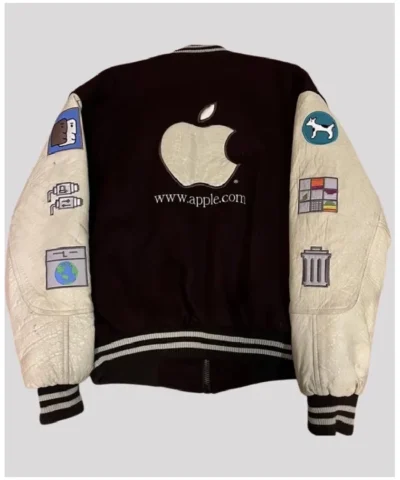 Vintage 1996 Apple Employee Black and Cream Varsity Jacket