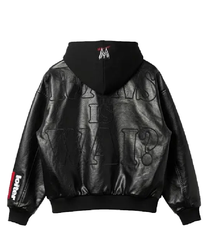 WWE RAW 2026 Liv Morgan RAW is WAR Leather Bomber Hooded Jacket
