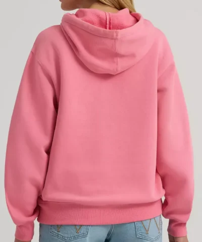 Wrangler Wide Open Spaces Logo Pink Hoodie Back View