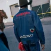 Wrangler x AVIREX AOP Patch Blue Denim Jacket For Sale